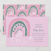 St. Patricks Lucky 1st Birthday Hand Drawn Rainbow Kaart (Voorkant / Achterkant)