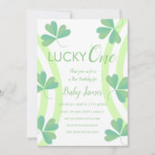 St. Patricks Lucky 1st Birthday Waterverf Clover Kaart (Voorkant)