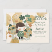 St. Patricks Lucky Birthday Girl Shamrock Gold Kaart (Voorkant)