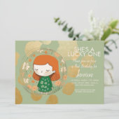 St. Patricks Lucky Birthday Girl Shamrock Toddler Kaart (Staand voorkant)