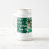 St Patrick's Lucky Day Cute Cat Leprechaun Hat, Bierpul (Voorkant links)