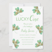 St. Patricks Lucky, eerste verjaardag Shamrocks Kaart (Voorkant)