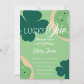 St. Patricks Lucky First Birthday Shamrock Donut Kaart (Voorkant)
