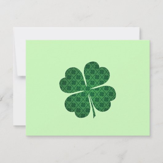 st patricks lucky four leaf green clover Flat Kaar (Voorkant)