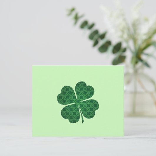 st patricks lucky four leaf green clover Flat Kaar (Staand voorkant)
