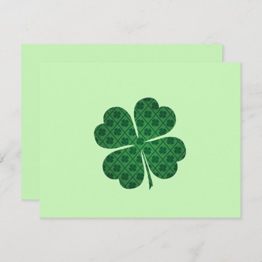 st patricks lucky four leaf green clover Flat Kaar (Voorkant / Achterkant)