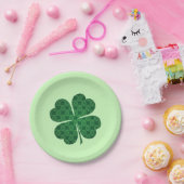 St Patrick's Lucky Four Leaf Green Clover Papieren Bordje (Feest)