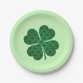 St Patrick's Lucky Four Leaf Green Clover Papieren Bordje (Voorkant)