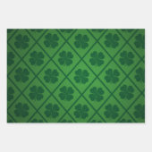 St Patricks Lucky Four Leaf Green Clover Pattern Inpakpapier Vel (Voorkant 3)