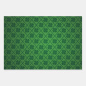 St Patricks Lucky Four Leaf Green Clover Pattern Inpakpapier Vel (Voorkant 2)