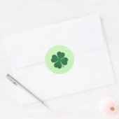 St Patricks Lucky Four Leaf Green Clover Pattern Ronde Sticker (Envelop)