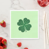 St Patricks Lucky Four Leaf Green Clover Pattern Servet (Insitu)