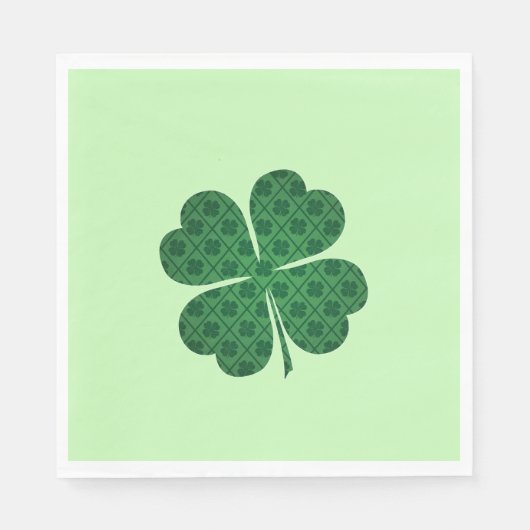 St Patricks Lucky Four Leaf Green Clover Pattern Servet (Voorkant)