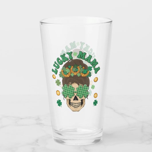 St. Patrick's Lucky Mama Skeleton Glas (Achterkant)