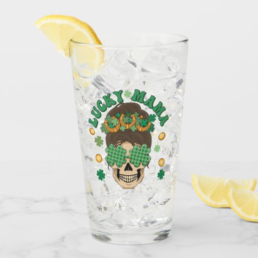 St. Patrick's Lucky Mama Skeleton Glas (Voorkant ijs)