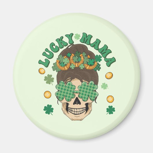 St. Patrick's Lucky Mama Skeleton Magneet (Voorkant)