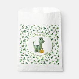 St Patricks Lucky One Dinosaur Favor Bag Bedankzakje
