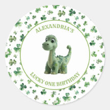 St Patricks Lucky One Dinosaur Sticker