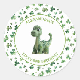 St Patricks Lucky One Dinosaur Sticker
