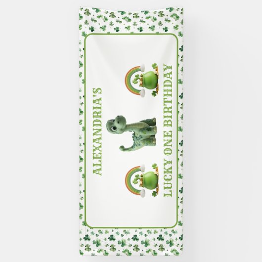 St Patricks Lucky One Dinosaurus Banner (Verticaal)