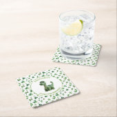 St Patricks Lucky One Dinosaurus Papier Onderzette Kartonnen Onderzetters (Insitu)