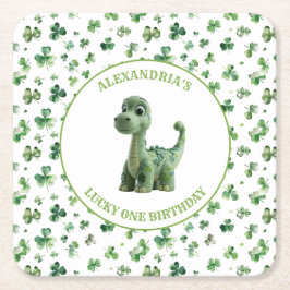 St Patricks Lucky One Dinosaurus Papier Onderzette Kartonnen Onderzetters