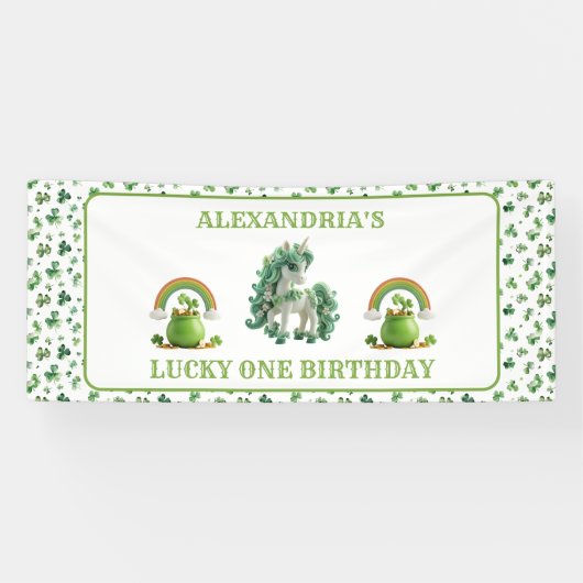 St Patricks Lucky One Eenhoorn Banner (Horizontaal)