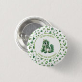 St Patricks Lucky One Eenhoorn Button (Voorkant /achterkant)
