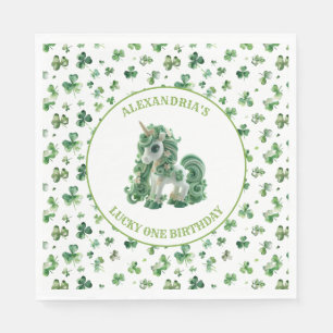 St Patricks Lucky One Eenhoorn Papieren servetten