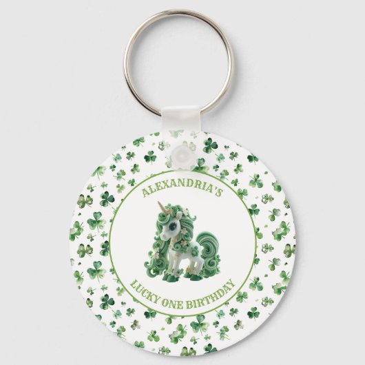 St Patricks Lucky One Eenhoorn Sleutelhanger (Voorkant)