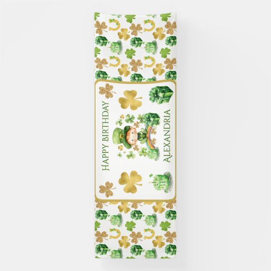 St. Patrick's Lucky One eerste verjaardag Spandoek (Verticaal)