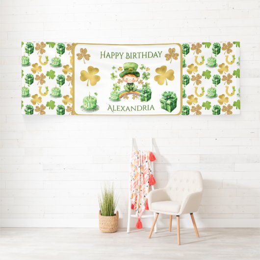 St. Patrick's Lucky One eerste verjaardag Spandoek (Insitu)