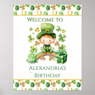 St Patrick's Lucky One eerste verjaardag welkom Poster