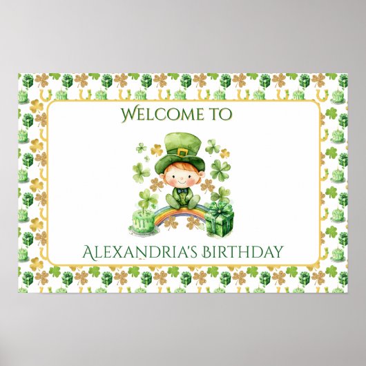St Patrick's Lucky One eerste verjaardag welkom Poster (Voorkant)