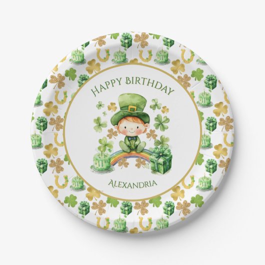 St Patricks Lucky One First Birthday Paper Bord (Voorkant)