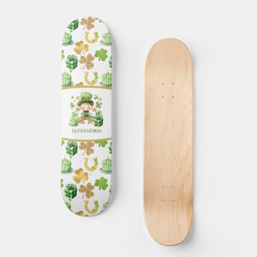 St Patrick's Lucky One Verjaardag Persoonlijk Skateboard (Voorkant)