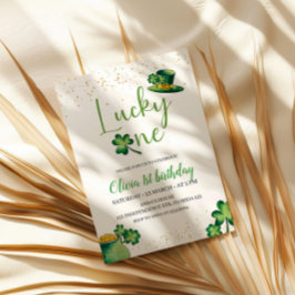 St. Patrick's Lucky One verjaardagsuitnodiging Kaart