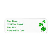 St Patrick's Lucky Shamrock Personalized Address Etiket (Voorkant)