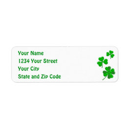 St Patrick's Lucky Shamrock Personalized Address Etiket