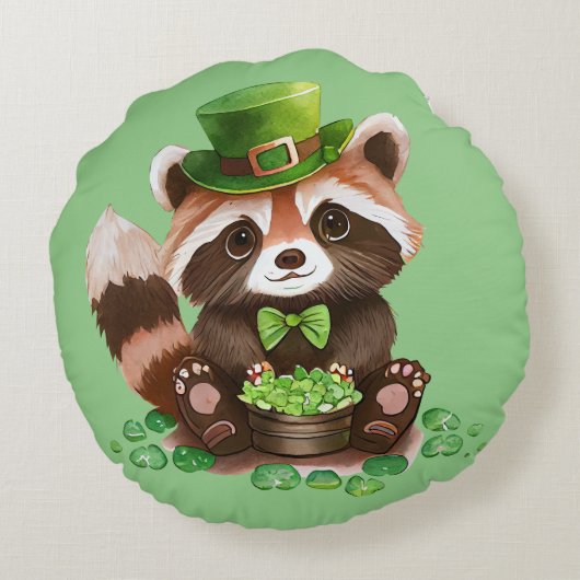 St. Patrick's Luiaard en Wasbeer Omkeerbare Kussen (Achterkant)