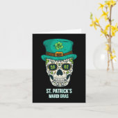 St. Patricks Mardi Gras schedel cadeau Kaart (Gele Bloem)