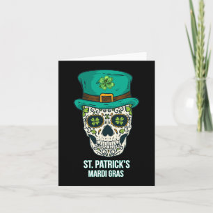 St. Patricks Mardi Gras schedel cadeau Kaart