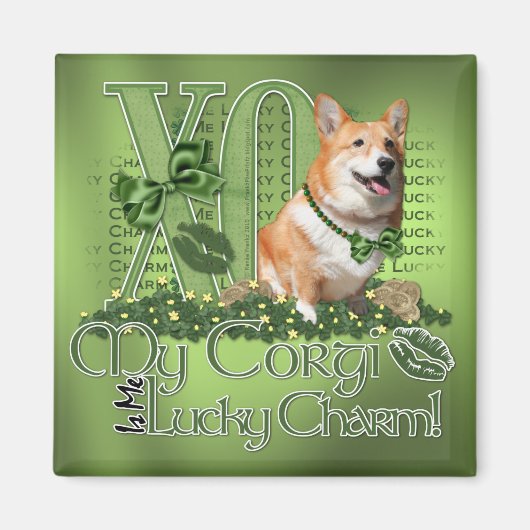 St Patricks - Me Lucky Charm - Corgi - Owen Magneet (Voorkant)