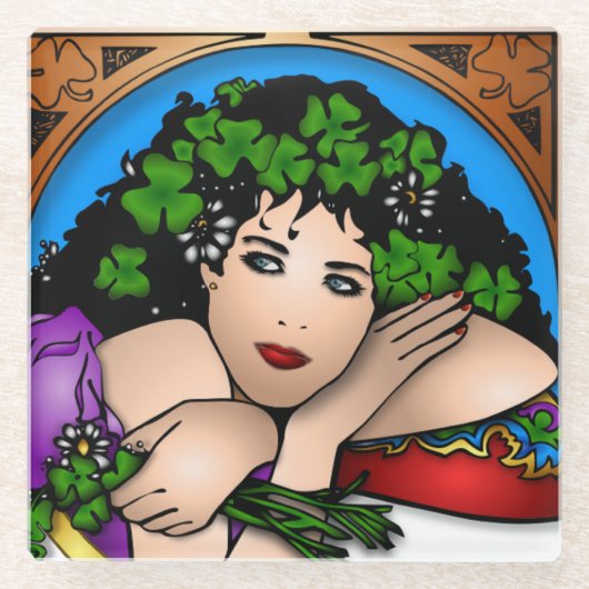 ST. PATRICK'S MEISJE GLAZEN ONDERZETTER (Voorkant)