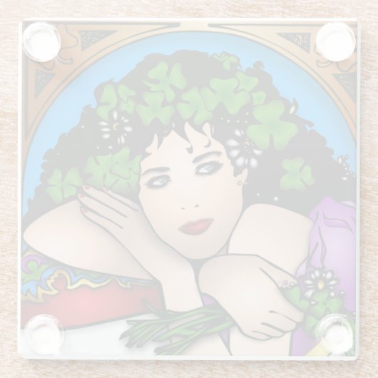 ST. PATRICK'S MEISJE GLAZEN ONDERZETTER (Achterkant)