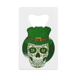 st patricks mexicaanse suikerschedel creditkaart flessenopener
