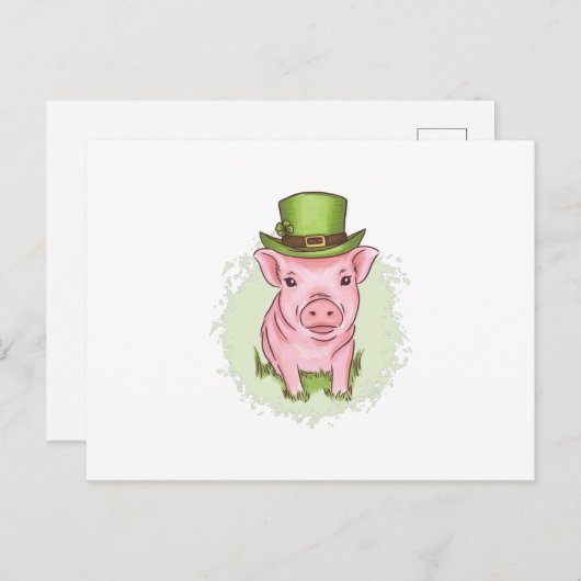 St Patrick's mini pig Briefkaart (Voorkant / Achterkant)