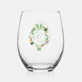St. Patrick's monogram kuif Drinkware Set Wijnglas Zonder Voet