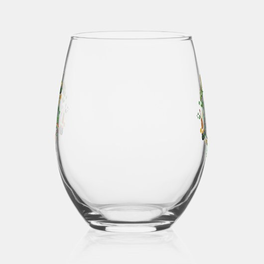 St. Patrick's monogram kuif Drinkware Set Wijnglas Zonder Voet (Links)