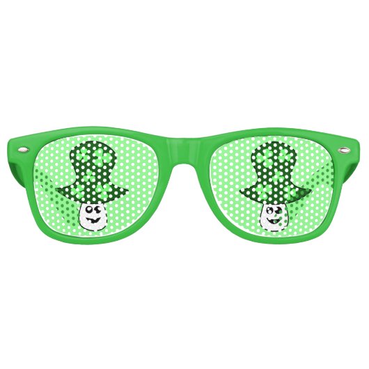 St. Patrick's Mushroom Party Shades Retro Zonnebril (Voorkant)